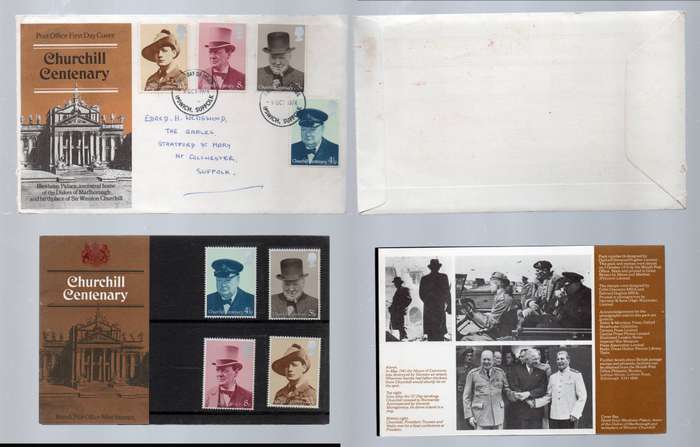 Great Britain 1974 Churchill Centenary, First Day Cover & Presentation Pack