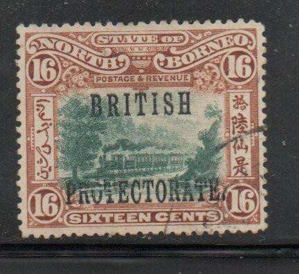 North Borneo,1905. BRITISH PROTECTORATE opt 0n 16c, green & brown, used