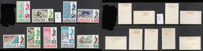 Gibraltar, EIIR, 1960, 1/2d - 1/- (ex 2d), MH*