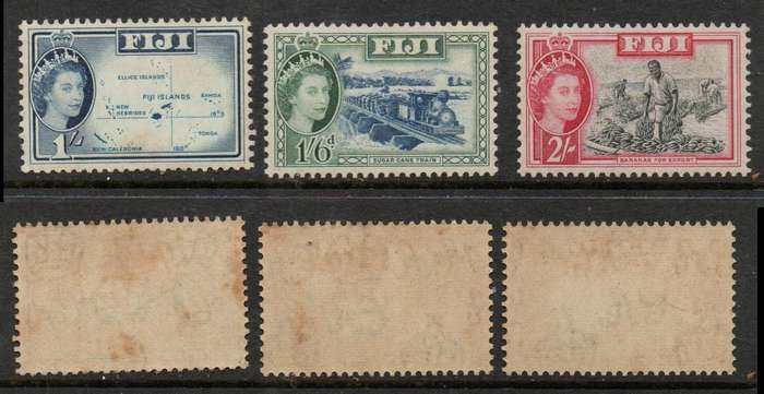Fiji, EIIR, 1954 - 1956, 1s, 1s6d, 2s, MH *, gum tone