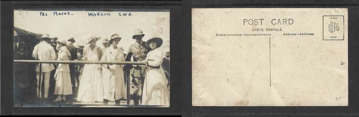 South West Africa, military man pith helmet, fine ladies "The Races - Windhuk S.W.A.