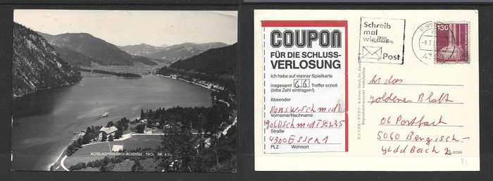 Hotel Achenseehof, Achensee, Tirol, used ESSEN 8.7.85