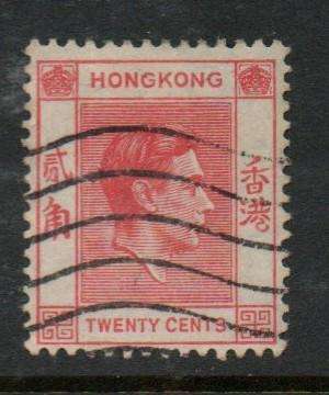Hong Kong, GVIR 1951, 20 cents, rose-red, used*