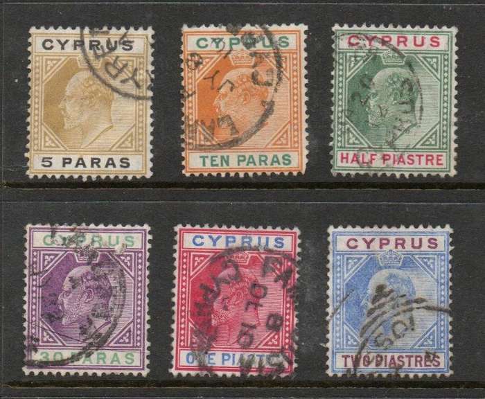 Cyprus EVIIR, 1904 - 1910, 6 values, good used