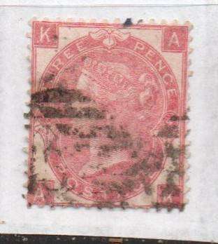 Great Britain, VRI, 1863, 3d rose, plate 4, used