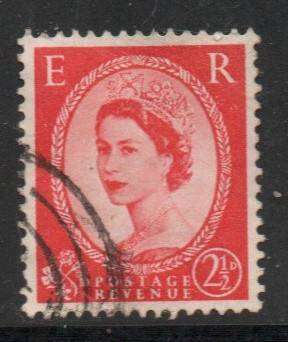 Great Britain, EIIR,  1953, 2 1/2d, type 1, from booklets,  used
