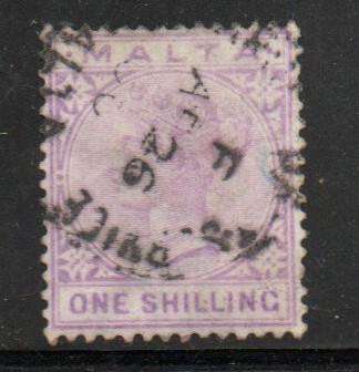 Malta, VRI, 1890,1/- pale violet, used.