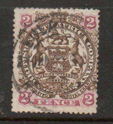 Rhodesia / B.S.A.Co.1897, 2d brown & maroon, used