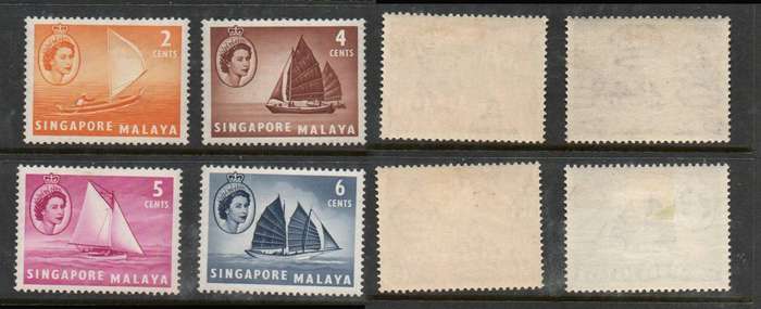 Singapore, EIIR, 1955, 2cents - 6 cents, MH *