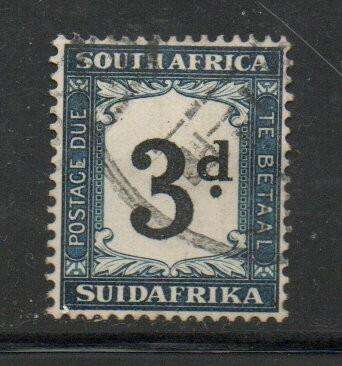 South Africa 1932, 3d postage due, black & Prussian blue (SUIDAFRIKA), used