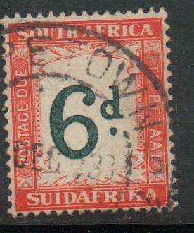 South Africa 1938, 6d postage due, green & brown-orange (SUIDAFRIKA), used