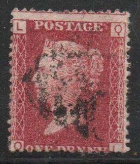 Great Britain, VRI,  1858 - 1879,  1d, red, plate 160, used, S G #.. 43 or 44 (shade),