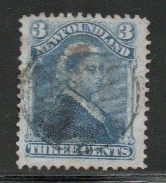 Canada, Newfoundland, VRI, 1880, three cents blue. used