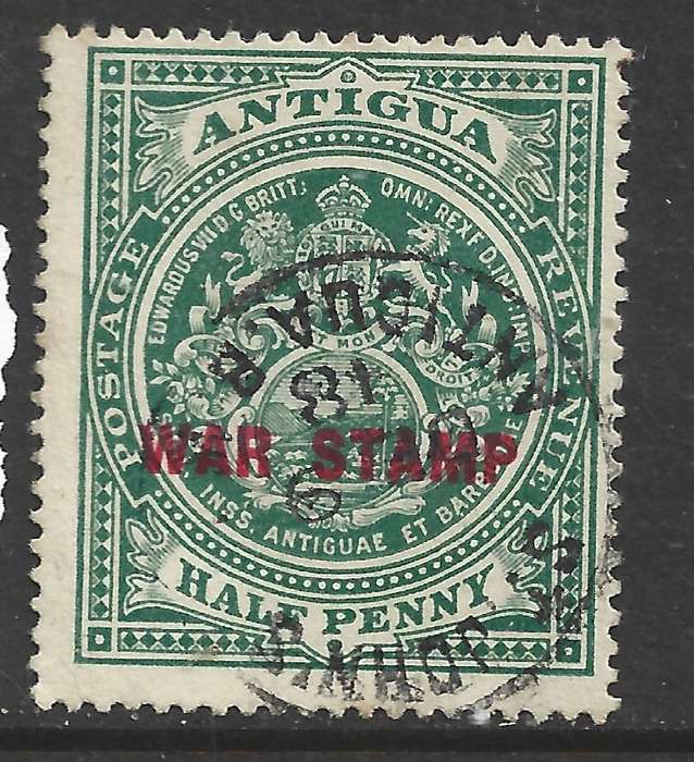 Antigua, 1917, War Stamp, red opt., 1/2d, used