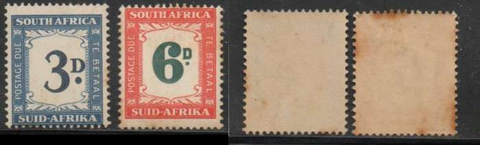 South Africa 1950, 3D, 6D postage due (SUID-AFRIKA), MH *. gum toned