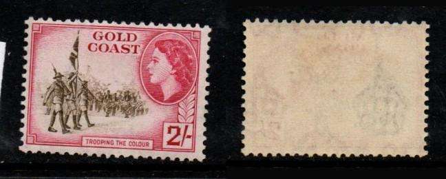 Gold Coast, EIIR, 1954, 2/-, lightly MH*, fine & fresh