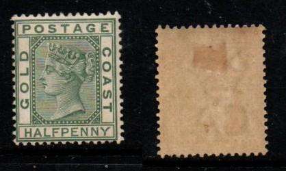 Gold Coast, VRI, 1884, 1/2d green, MH *,