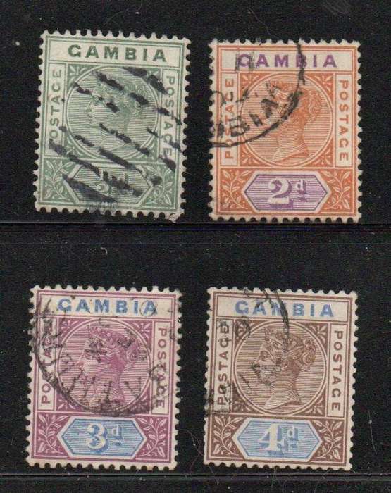 Gambia, VRI, 1898, 1/2d, 2d, 3d, 4d, good used,