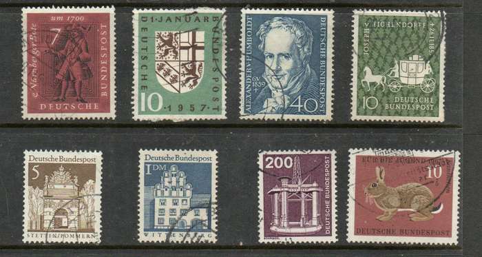 Germany, Federal Republic, 8 x low catalogue values, used