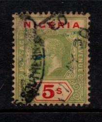 Nigeria, GVR, 1915, 5/- green & red on lemon paper, registered oval d.s. 17 MY 20