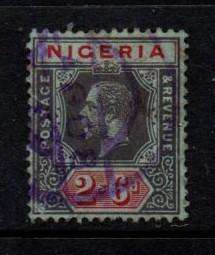 Nigeria, GVR, 1915, 5/- green & red on lemon paper, registered oval d.s. 17 MY 20