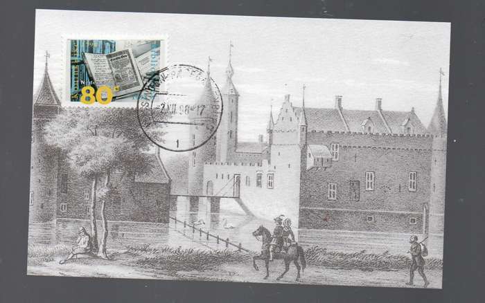 Netherlands, bicentenary of National Library, 1798 - 1998, 80c, c.t.o. on PPC of Aldegonde castle