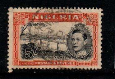 Nigeria, GVIR, 5/-, perf 13x11.5, used,