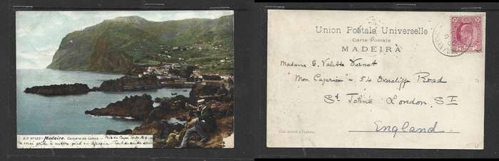 Madeira PPC, 1d, (CAPE COLONY) OCEAN POST OFFIC 9 JA 05 c.d.s. > London