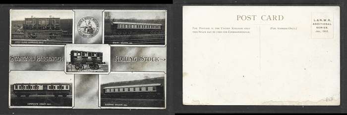 London & North Western Railway Co. Standard Passenger Rolling Stock, post card, unused