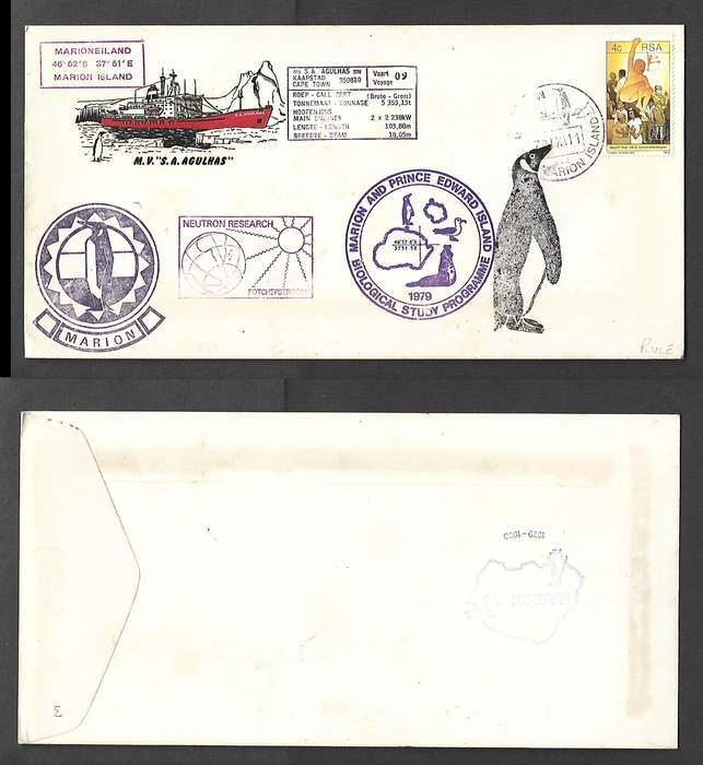 S. A. SS Agulhas Potch Neutron Research Marion&Prince Edward Is  bio study, MARION ISLAND 11 X 79