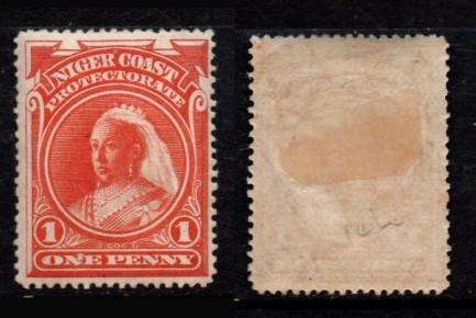 Nigeria, Niger Coast, VRI, 1894, 1d, orange-vermillion, MH * hinge remnant