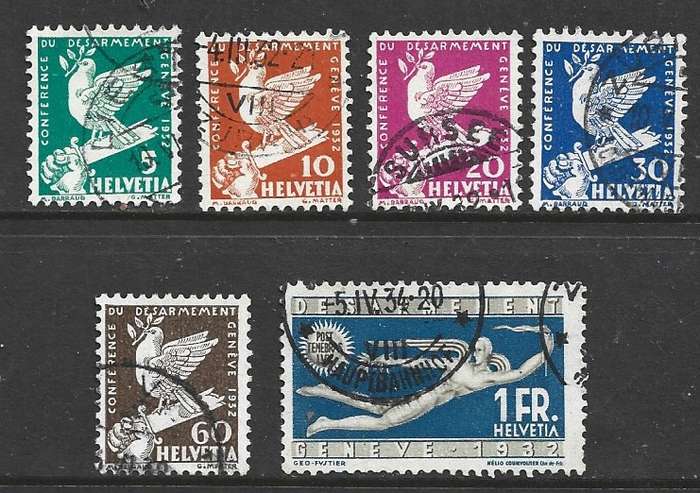 Switzerland,1932, Disarmament Conference, 5c, 10c, 20c, 30c, 60c, 1Fr, used
