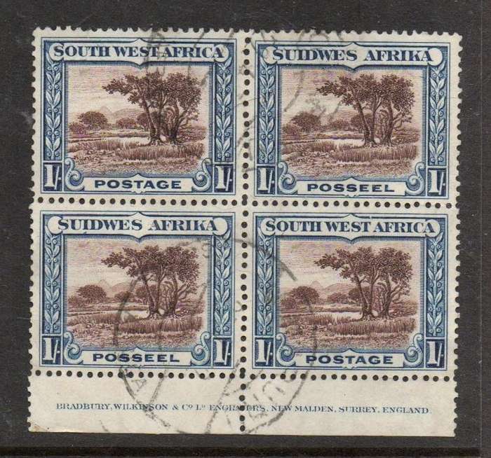 South West Africa 1931,   1/ imprint block of 4, used