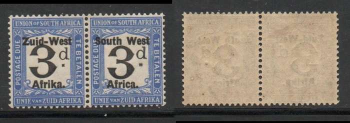 South West Africa 1928, 3d postage due of S.Africa overprinted 9.5 mm spacing, MH*