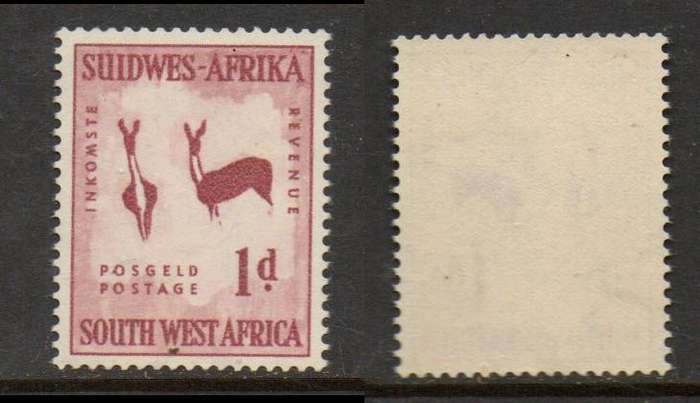 South West Africa. 1954, 1d, wmk horns to the right MNH **
