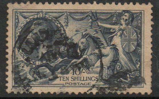 Great Britain, GVR, 1934, 10/-, seahorses, re-drawn, c.d.s. used.
