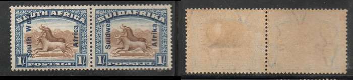 South West Africa. 1827, pair,1/-of S.Africa  opt  South West Africa MH *