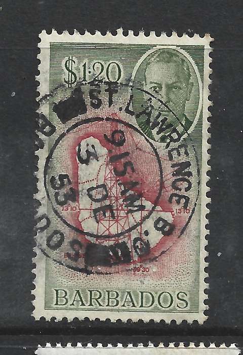 Barbados , GVIR, 1950, 1$20, very good used
