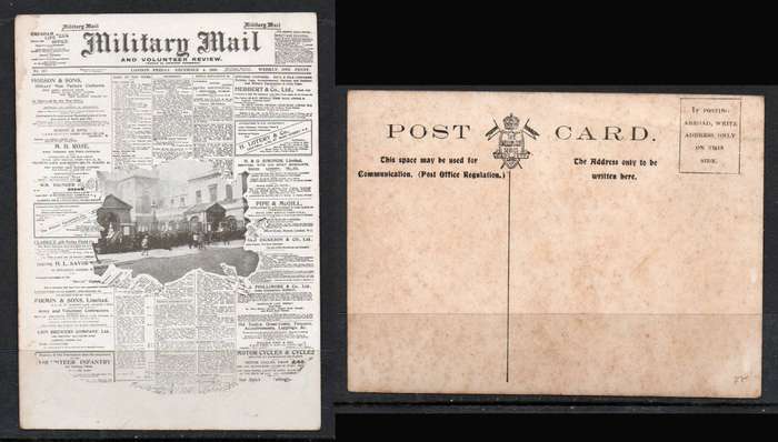 Military Mail and Volunteer Review, post card, unused, early 20thC