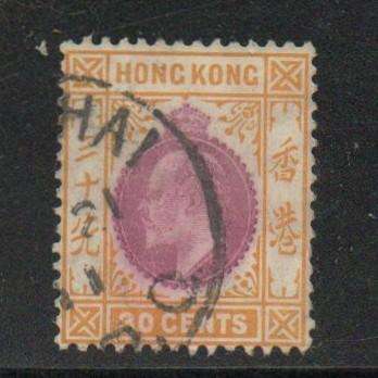 Hong Kong, 1911, Edward VII, 30 cents, purple &orange-yellow,  c.d.s. used (SHANG)HAI, China
