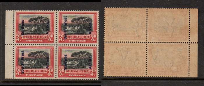 South West Africa. 1927, S.W.A. opt on S.Africa 3d  block of 4, MNH **
