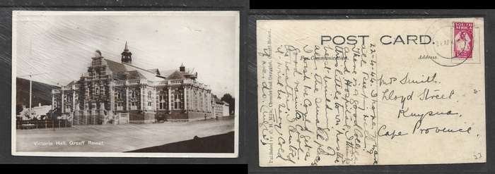 Graaff - Reinet, Victoria Hall, used 1d  GLENHARRY 24 AP 44 > Knysna