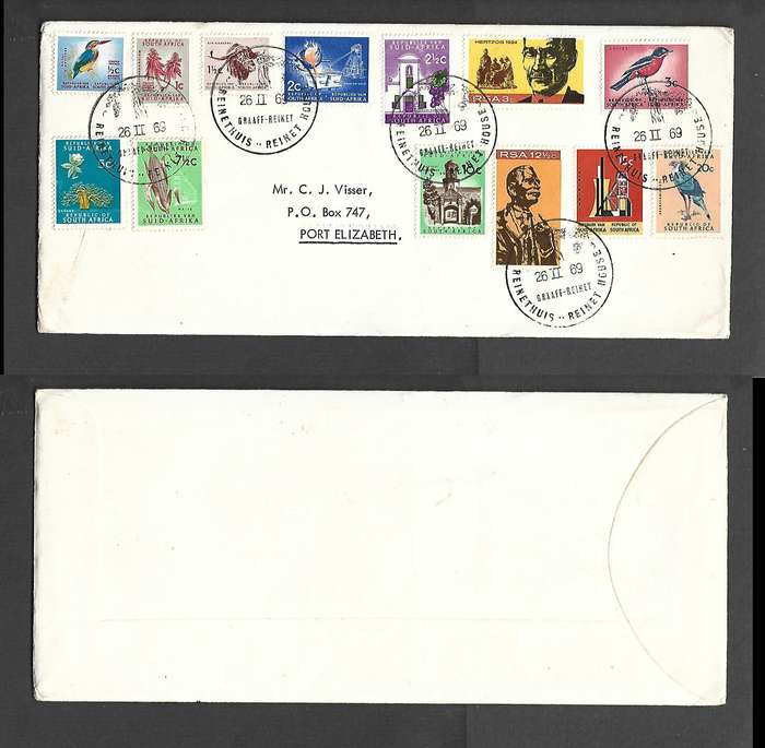 South Africa souvenir cover REINET HOUSE GRAAFF- REINET 26 II 69 special c.d.s.