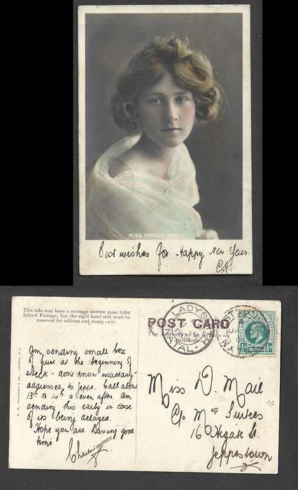 Miss Phyllis Dare, used 1/2d, ESTCOURT NATAL JA 10 04 cds > Jeppestown, LADYSMITH NATAL transit