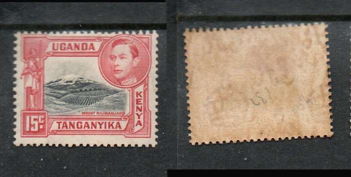 Kenya Uganda Tanganyika, 1938, 15 cents, black & rose - red, MH *, heavy tone