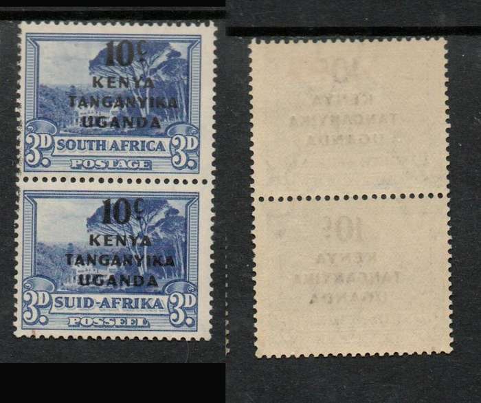 Kenya Uganda Tanganyika, 1941, 10c overprint on 3d of S. Africa, MH*, vertical pair