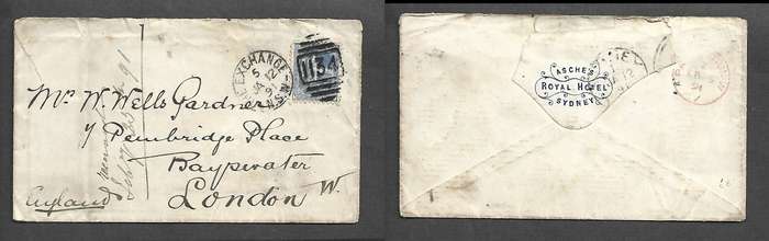 Australia New South Wales, 2 1/2d duplex THE EXCHANGE JA 12 91 & 1134> UK, PADDINGTONcds