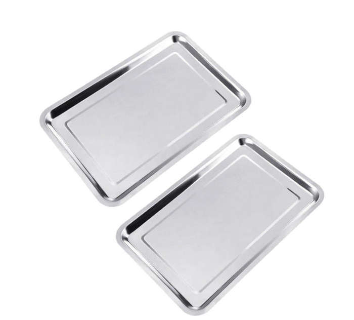 Rectangular Stainless steel tray / Set of 2