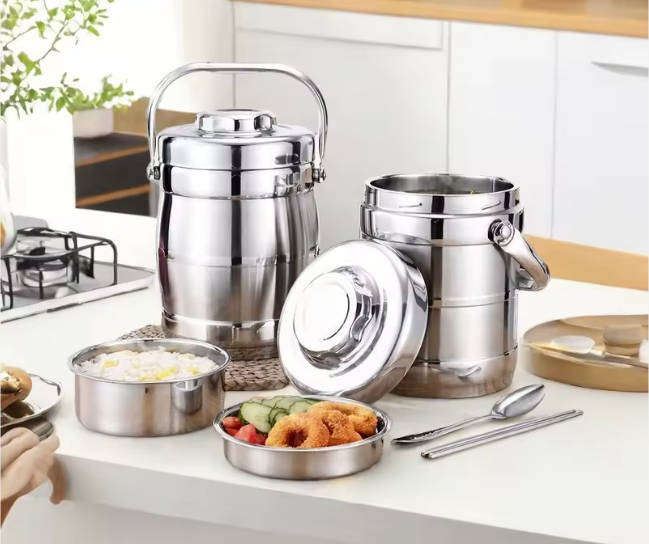 Stainless steel thermal lunchbox /hot food flask warmer /vacuum insulated food container 5.8L
