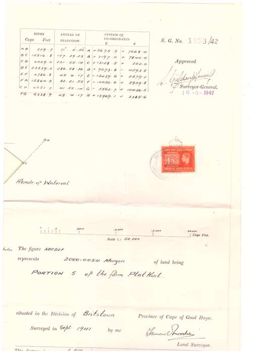 UNION of South AFRICA. Document 1942. Mixt condition.